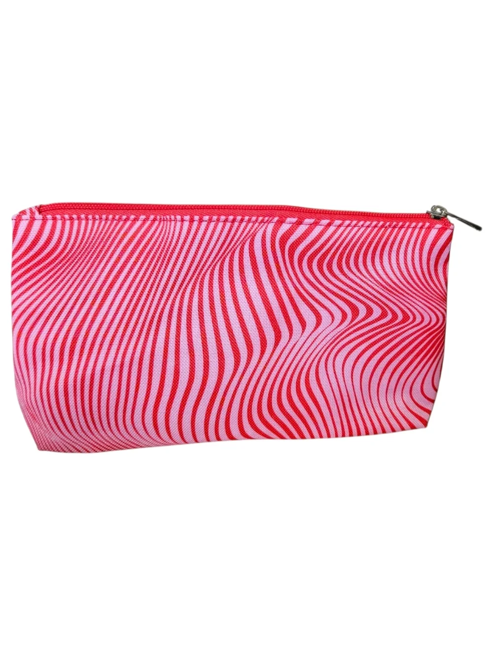 Clinique Red & Pink Psychedelic Wave Travel Makeup Pouch - NWOT